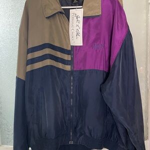 Vintage Colorblock Jacket with Zip-Up Front